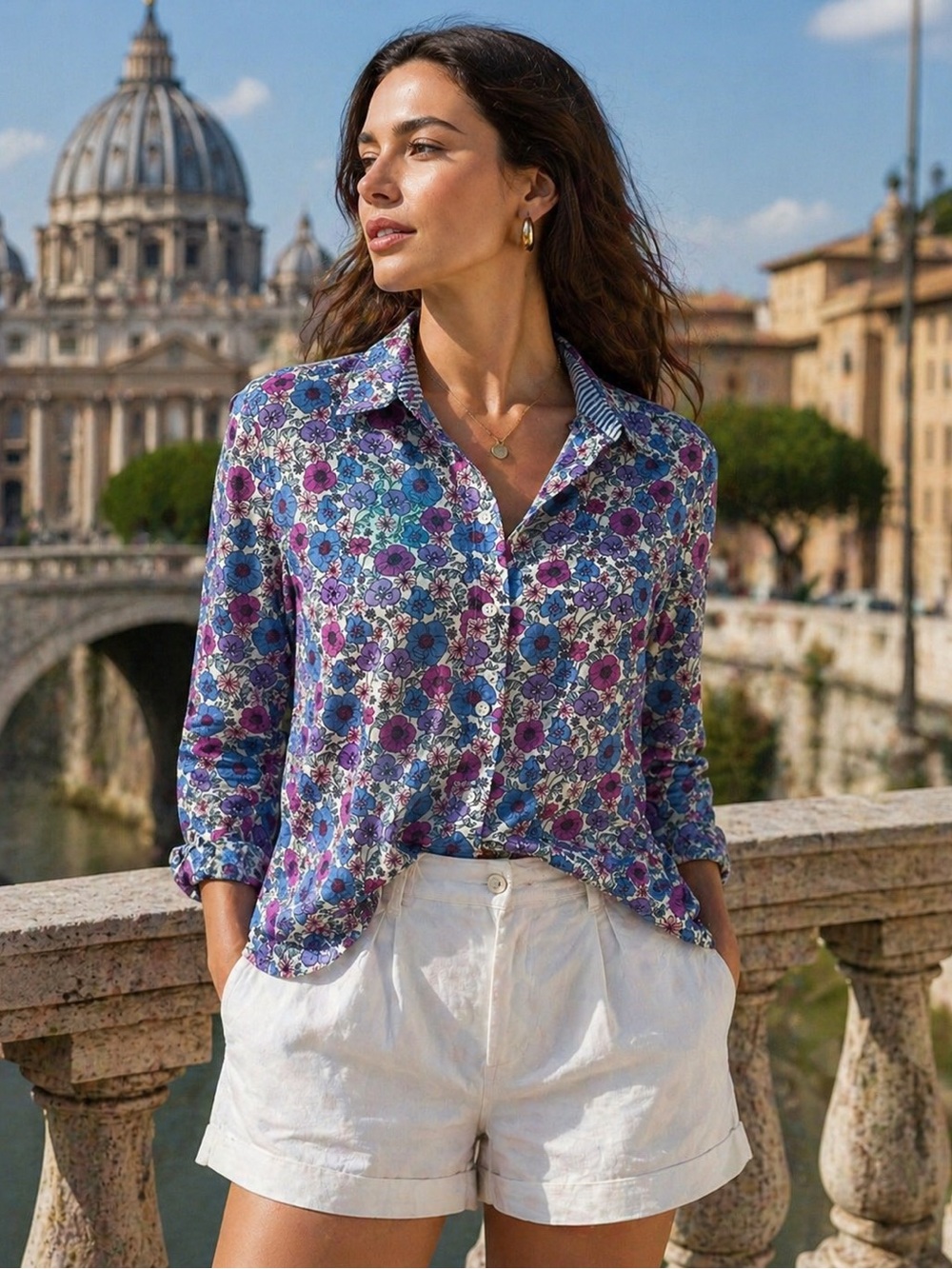 Talbots Purple and Blue Button Down Shirt 💎 - Picture 13 of 13